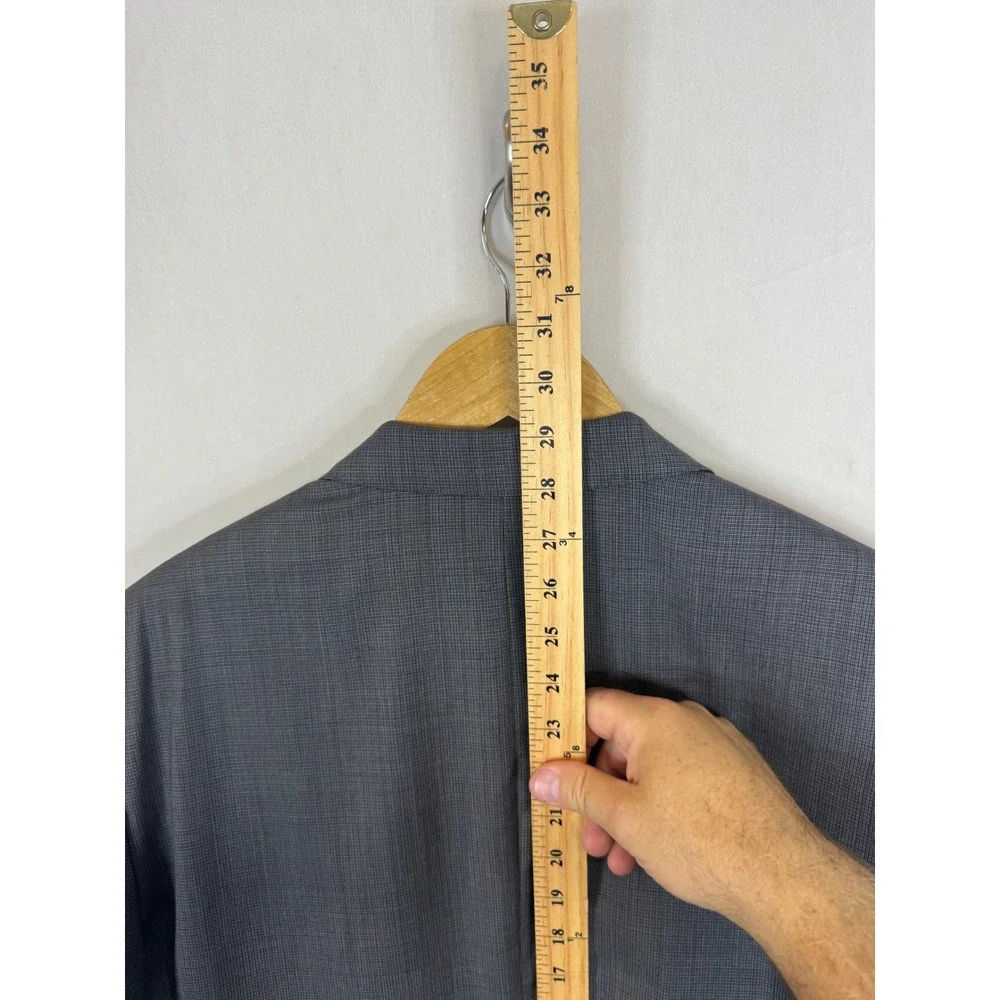 Z Zegna City Grey Wool Micro Check 2 Button Suit Jacket Blazer Size 40